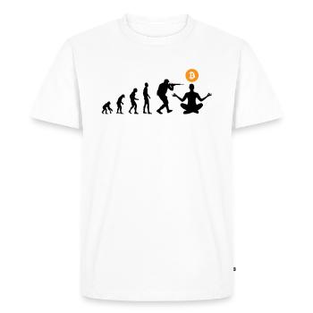 Bitcoin evolution - Men's Premium Organic T-Shirt - white - Front - Nico (187cm)