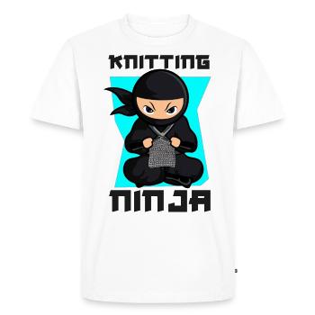 Knitting Knitter Ninja Knitting - Men's Premium Organic T-Shirt - white - Front - Nico (187cm)