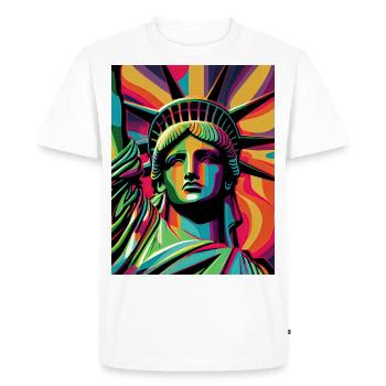 Colorful Liberty Statue - Men's Premium Organic T-Shirt - white - Front - Nico (187cm)
