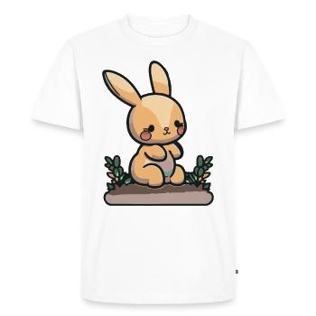 Cute cartoon bunny for kindergarten children and pupils - Men's Premium Organic T-Shirt - white - Front - Nico (187cm)