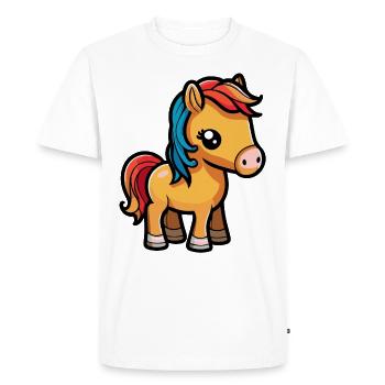 Cute horse for school beginners and kindergarten children - Men's Premium Organic T-Shirt - white - Front - Nico (187cm)
