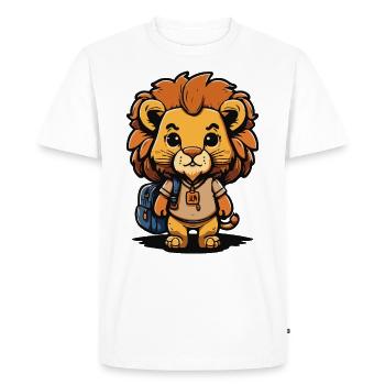 Lion mignon pour Kita & Schule Kitakind Schulkind - T-shirt Premium bio Homme - blanc - Devant - Nico (187cm)