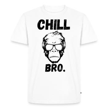 Chill Bro Monkey with Sunglasses Funny Outfit - Men's Premium Organic T-Shirt - white - Front - Nico (187cm)