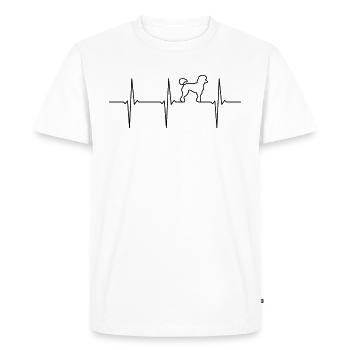 Poodle ECG heartbeat - Men's Premium Organic T-Shirt - white - Front - Nico (187cm)