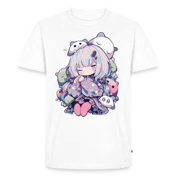 Chemise de nuit kawaii pour les amateurs de manga et d’anime - T-shirt Premium bio Homme - blanc - Devant - Nico (187cm)