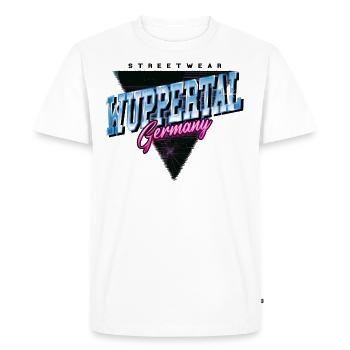 Wuppertal Allemagne Ville Vintage Rétro Néon - T-shirt Premium bio Homme - blanc - Devant - Nico (187cm)