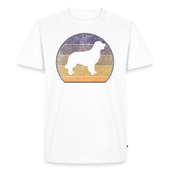 Rétro Golden Retriever Sunset - T-shirt Premium bio Homme - blanc - Devant - Nico (187cm)