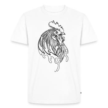 Conception de tatouage de coq élevage de poulets à la ferme - T-shirt Premium bio Homme - blanc - Devant - Nico (187cm)