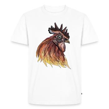 Dessin astucieux d’amateur de poulet de coq - T-shirt Premium bio Homme - blanc - Devant - Nico (187cm)
