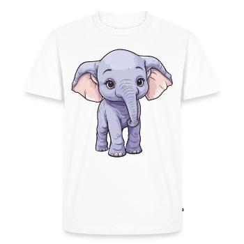 Mignon bébé éléphant: Clipart de dessin animé mignon - T-shirt Premium bio Homme - blanc - Devant - Nico (187cm)