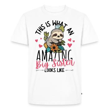 Annoncer une grossesse avec un paresseux mignon - T-shirt Premium bio Homme - blanc - Devant - Nico (187cm)
