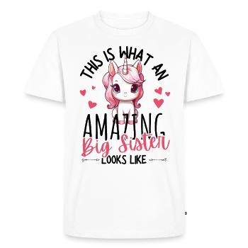 Annoncer une grossesse avec une licorne magique - T-shirt Premium bio Homme - blanc - Devant - Nico (187cm)