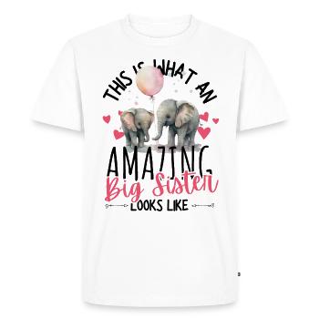 Annoncer une grossesse avec de mignons éléphants - T-shirt Premium bio Homme - blanc - Devant - Nico (187cm)