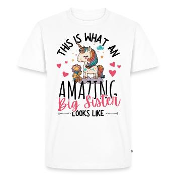 Annoncer une grossesse avec une licorne magique - T-shirt Premium bio Homme - blanc - Devant - Nico (187cm)