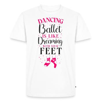 Ballet Danseuse Danse Ballerine - T-shirt Premium bio Homme - blanc - Devant - Nico (187cm)
