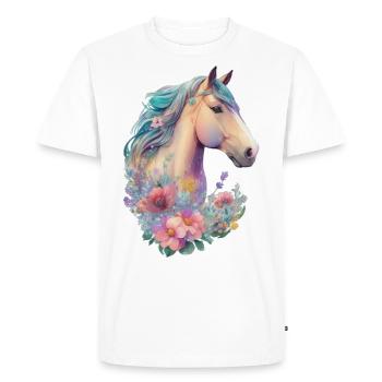 Le Horse Girl Kids Horse Flower Design - T-shirt Premium bio Homme - blanc - Devant - Nico (187cm)