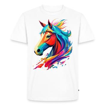 Des designs uniques pour les amoureux des chevaux! - T-shirt Premium bio Homme - blanc - Devant - Nico (187cm)