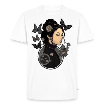 Gothic girl with aesthetic butterflies - - Men's Premium Organic T-Shirt - white - Front - Nico (187cm)