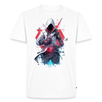 Epic Gamer Cyber Assassin avec Dark Face - T-shirt Premium bio Homme - blanc - Devant - Nico (187cm)