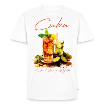Cuba Mojito and Cuba Libre - Men's Premium Organic T-Shirt - white - Front - Nico (187cm)