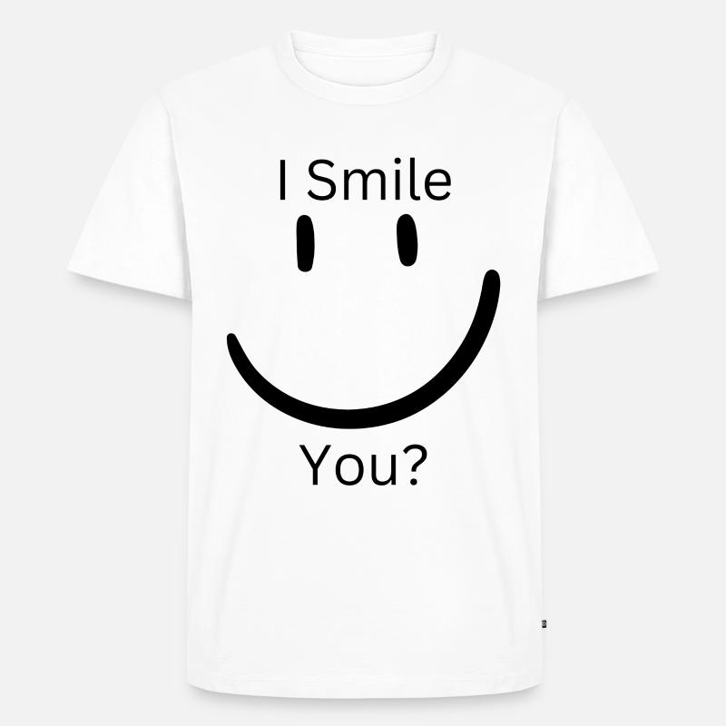 Ich lächle - Männer Premium Bio T-Shirt - Weiß