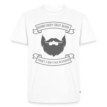 The Secret Behind the Beard - The Babyface - Men's Premium Organic T-Shirt - white - Front - Nico (187cm)