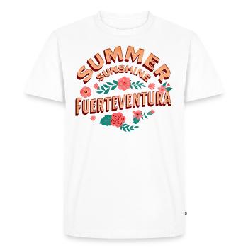 Fuerteventura Summer Sun Beach Sea Palm Trees - Men's Premium Organic T-Shirt - white - Front - Nico (187cm)