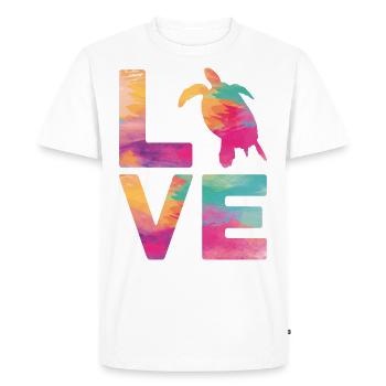 Sea Turtle Tortoise Love - Men's Premium Organic T-Shirt - white - Front - Nico (187cm)