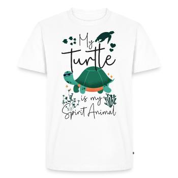 Sea Turtle Tortoise My Turtle Is - Men's Premium Organic T-Shirt - white - Front - Nico (187cm)