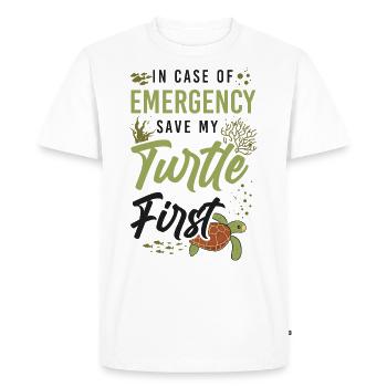 Sea Turtle Tortoise In Case Of - Men's Premium Organic T-Shirt - white - Front - Nico (187cm)