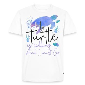 Sea Turtle Tortoise Watercolor My - Men's Premium Organic T-Shirt - white - Front - Nico (187cm)
