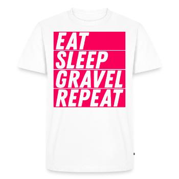 Manger Dormir Gravel Répéter Gravel Vélo Cycliste - T-shirt Premium bio Homme - blanc - Devant - Nico (187cm)