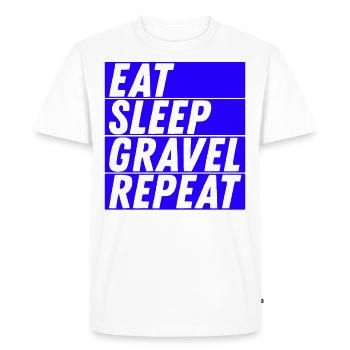 Manger Dormir Gravel Répéter Gravel Vélo Cycliste - T-shirt Premium bio Homme - blanc - Devant - Nico (187cm)