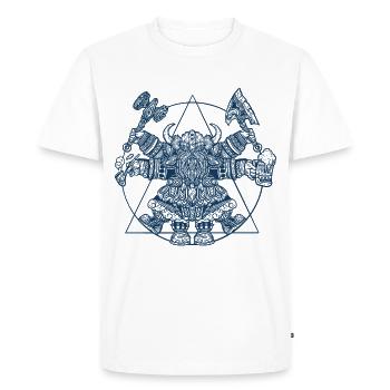 Nain Viking - Vitruve Da Vinci Style - T-shirt Premium bio Homme - blanc - Devant - Nico (187cm)