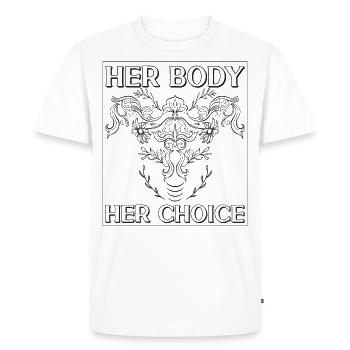 Feminist Her Body Her Choice - Men's Premium Organic T-Shirt - white - Front - Nico (187cm)