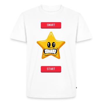 Soyez intelligent, appuyez sur Démarrer - T-shirt Premium bio Homme - blanc - Devant - Nico (187cm)