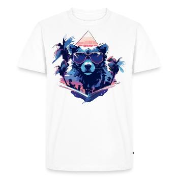 Future Bear avec des lunettes de soleil - T-shirt Premium bio Homme - blanc - Devant - Nico (187cm)