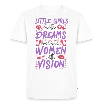 Petites filles féministes avec des rêves - T-shirt Premium bio Homme - blanc - Devant - Nico (187cm)