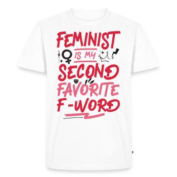 Feminist Feminist Is My Second - Men's Premium Organic T-Shirt - white - Front - Nico (187cm)