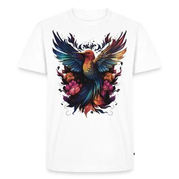 Power Of The Humming Bird - Men's Premium Organic T-Shirt - white - Front - Nico (187cm)