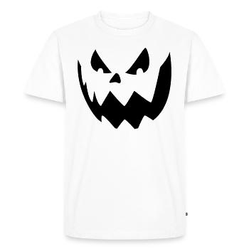 Spooky Jack O'Lantern Halloween Pumpkin Face - Men's Premium Organic T-Shirt - white - Front - Nico (187cm)