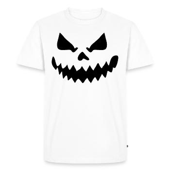 Spooky Halloween Jack O'Lantern Pumpkin Face - Men's Premium Organic T-Shirt - white - Front - Nico (187cm)
