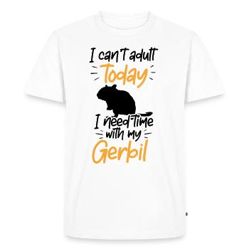 Besoin de temps avec gerbille rongeur Gerbille - T-shirt Premium bio Homme - blanc - Devant - Nico (187cm)