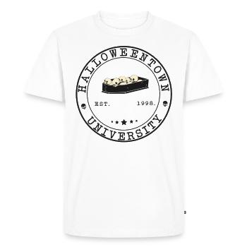 Spooky Halloween Town Design: Université de Salem - T-shirt Premium bio Homme - blanc - Devant - Nico (187cm)