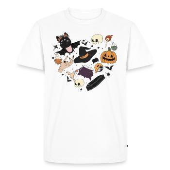 Trick or Treat à Salem 1692 Halloween Heart - T-shirt Premium bio Homme - blanc - Devant - Nico (187cm)
