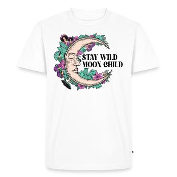 Halloween Magic: Sleeping Moon with Crystals - Men's Premium Organic T-Shirt - white - Front - Nico (187cm)
