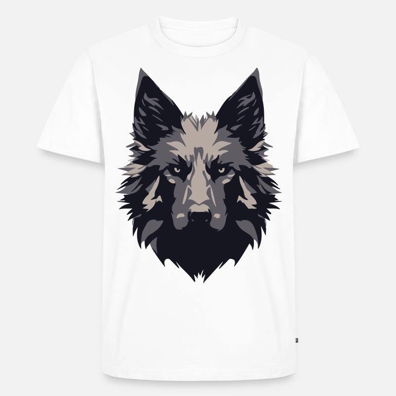 Wolf Borz Lomar - Männer Premium Bio T-Shirt - Weiß