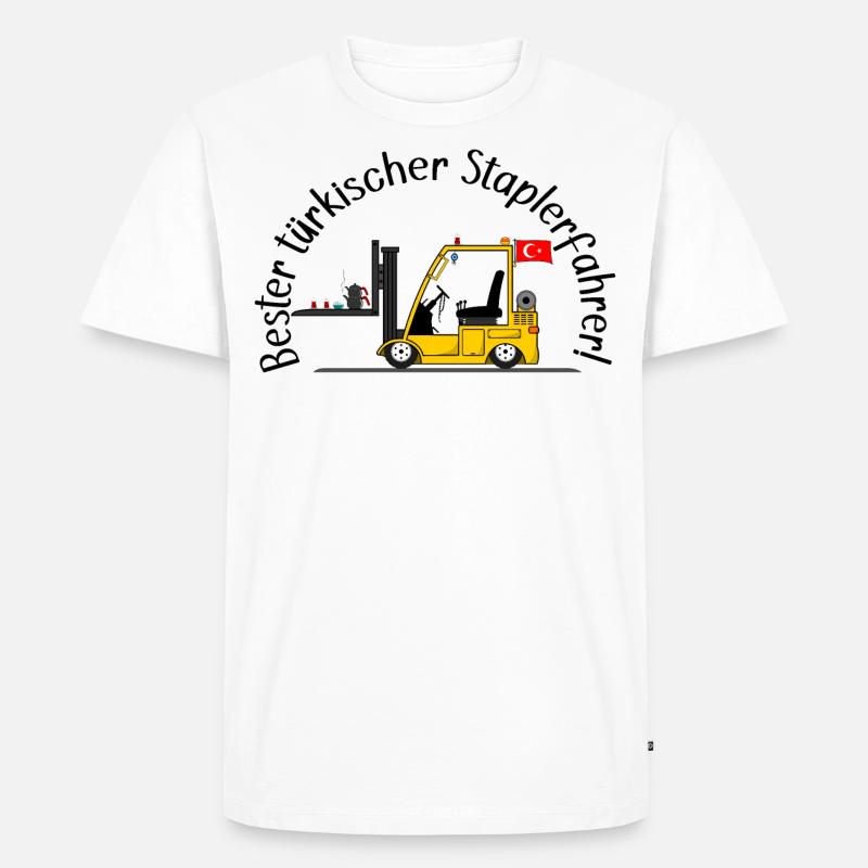 Staplerfahrer bester türkischer Staplerfahrer - Männer Premium Bio T-Shirt - Weiß
