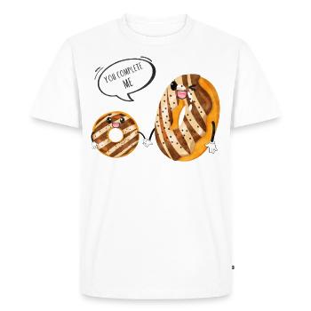 « You Complete Me » - Humorous Donut Design - T-shirt Premium bio Homme - blanc - Devant - Nico (187cm)