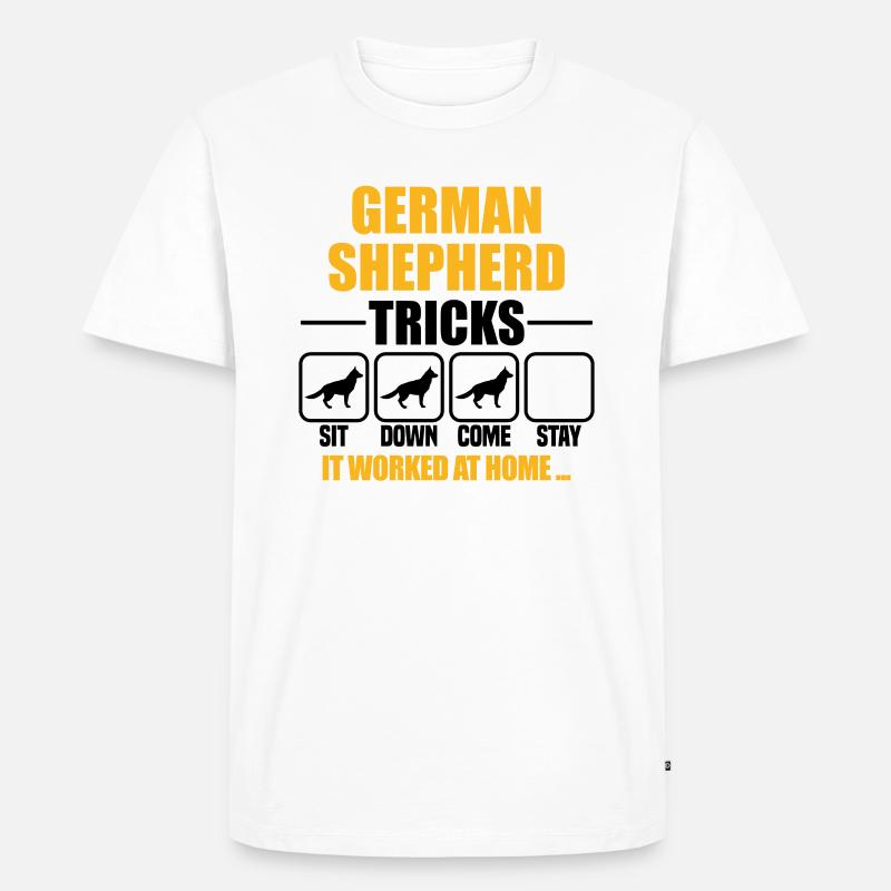 German Shepherd Tricks - Männer Premium Bio T-Shirt - Weiß